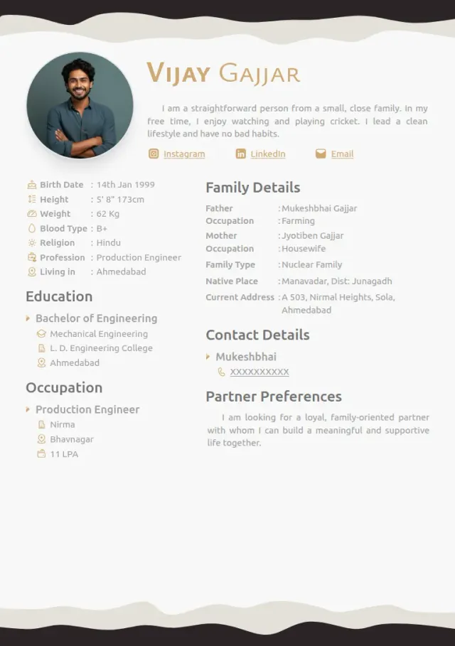 Marriage biodata templates design, Classic Waves