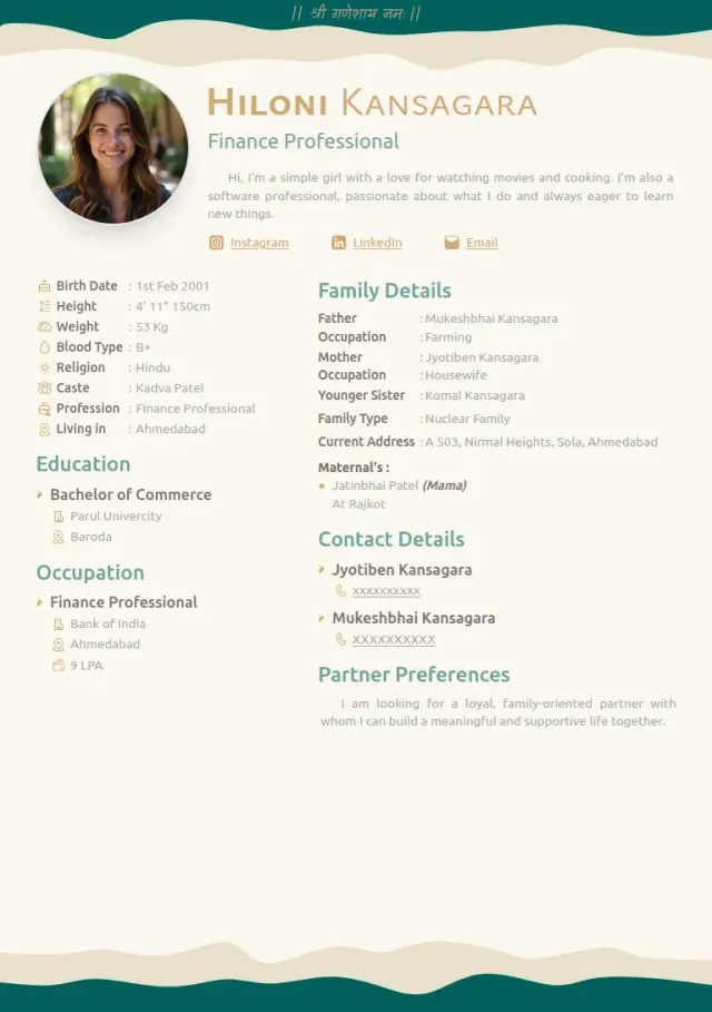 Marriage biodata templates design, Teal Waves