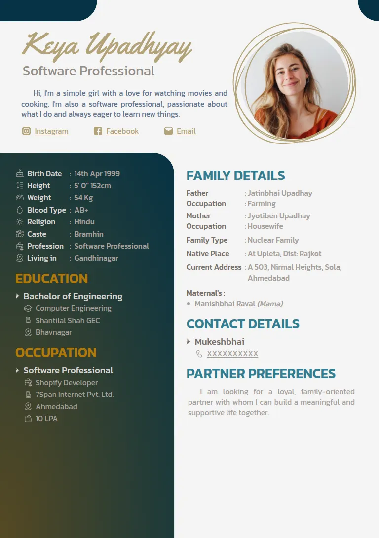 Marriage biodata templates or format design, Shapes Cyan